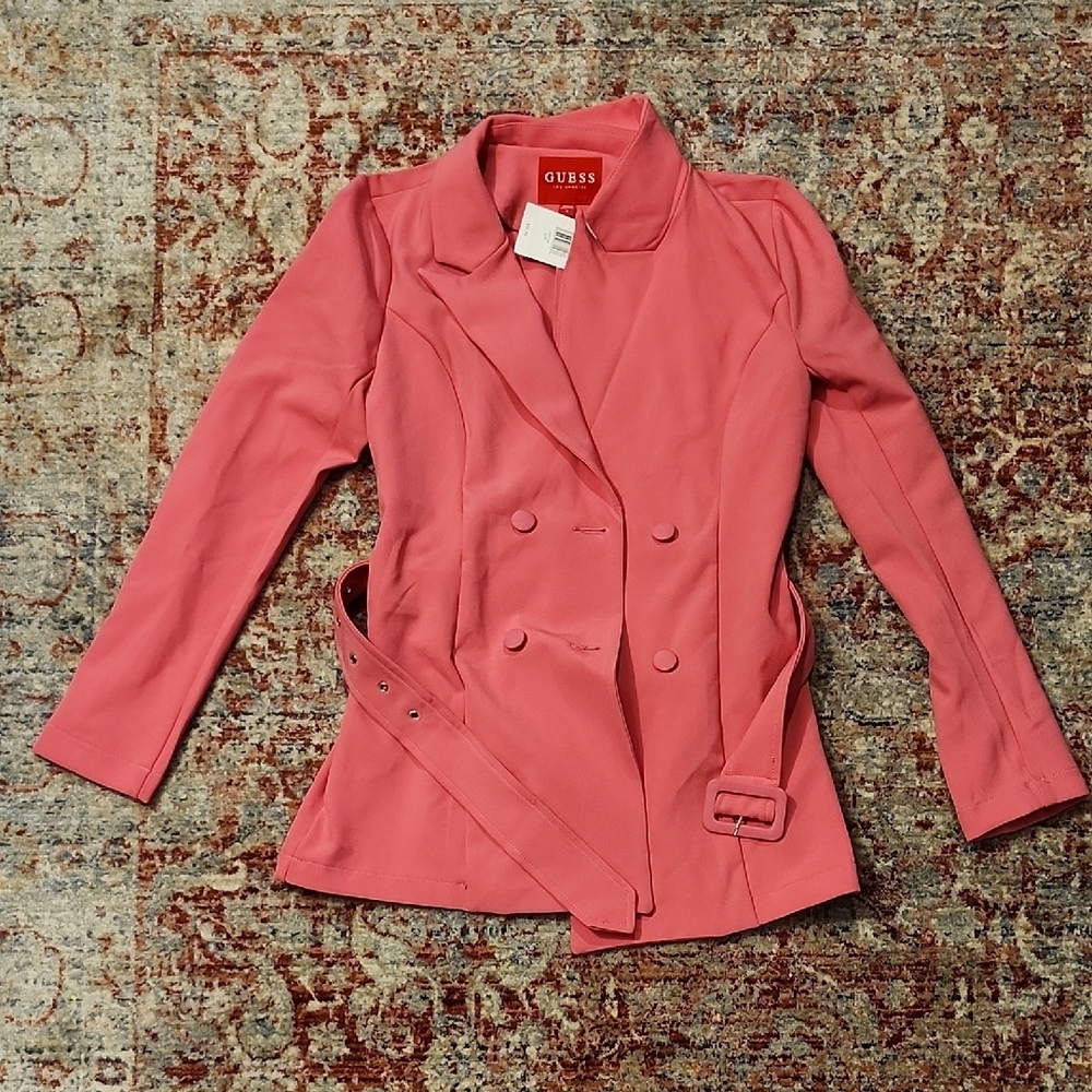 Guess Pink Tailored Blazer Jacket With Pants
